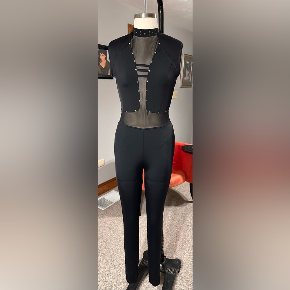 Black unitard dance costume size adult medium
